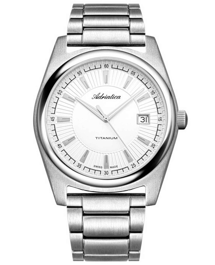 Часы Adriatica Sapphire Titanium A8319.4113Q — мужские, белый