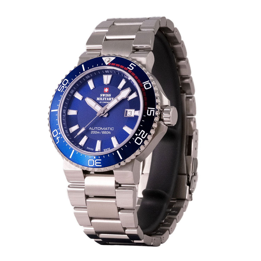 Часы Swiss Military by Chrono Automatic Dive SMA34086.02 — механические, металл сталь