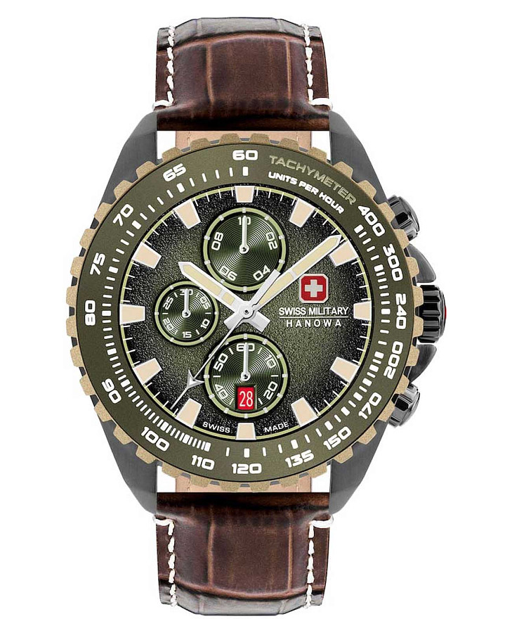 Часы Swiss Military Hanowa Stone Marten SMWGC0001840 — мужские, зеленый