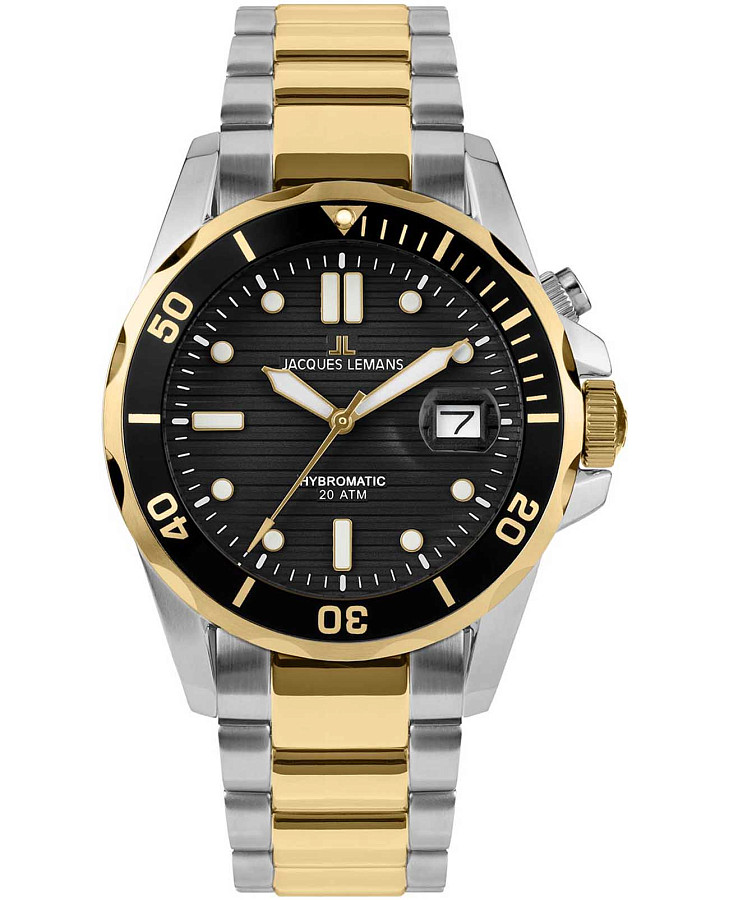 Часы Jacques Lemans Hybromatic 1-2170L — мужские, черный