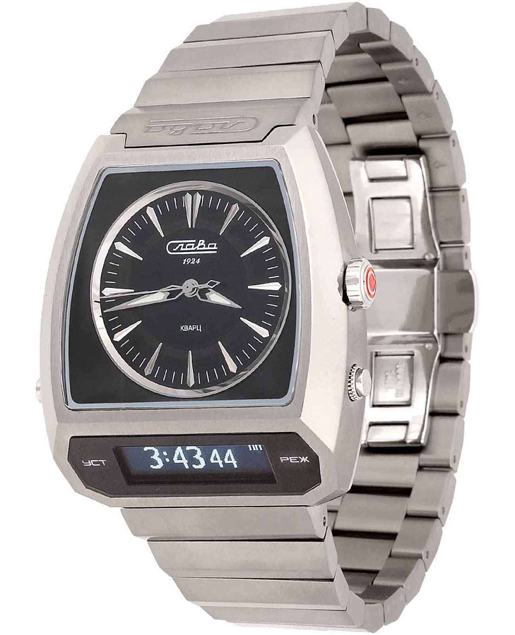 Часы Слава Погоня 9000737/100-GL32 — мужские, черный