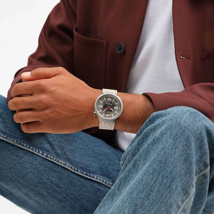Часы Swatch Confident Moment SB07S125 — бежевый, металл сталь