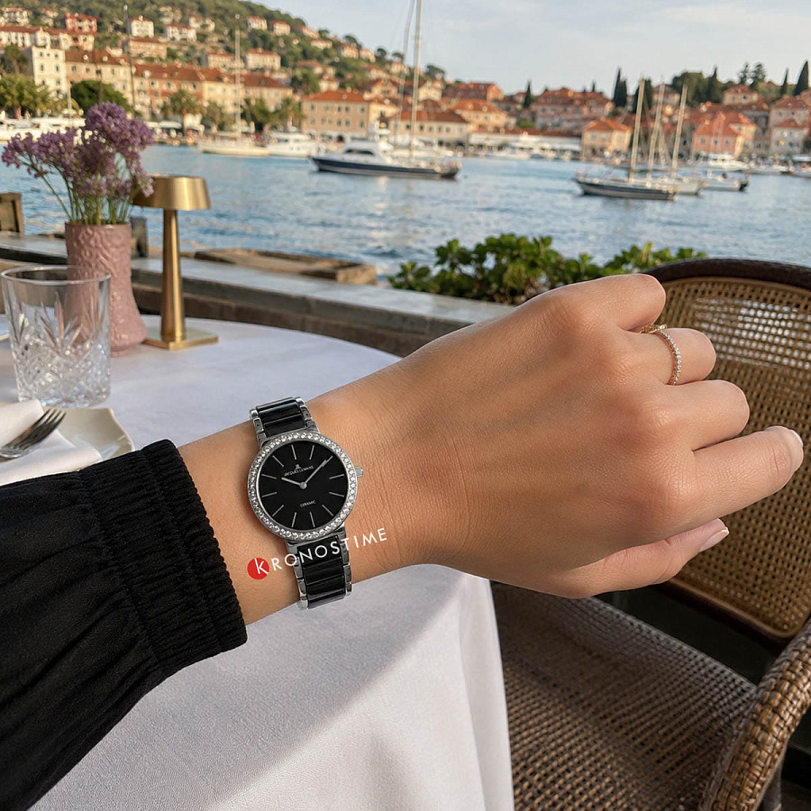 Часы Jacques Lemans High Tech Ceramic Monaco 50-7A — женские, сталь + керамические вставки