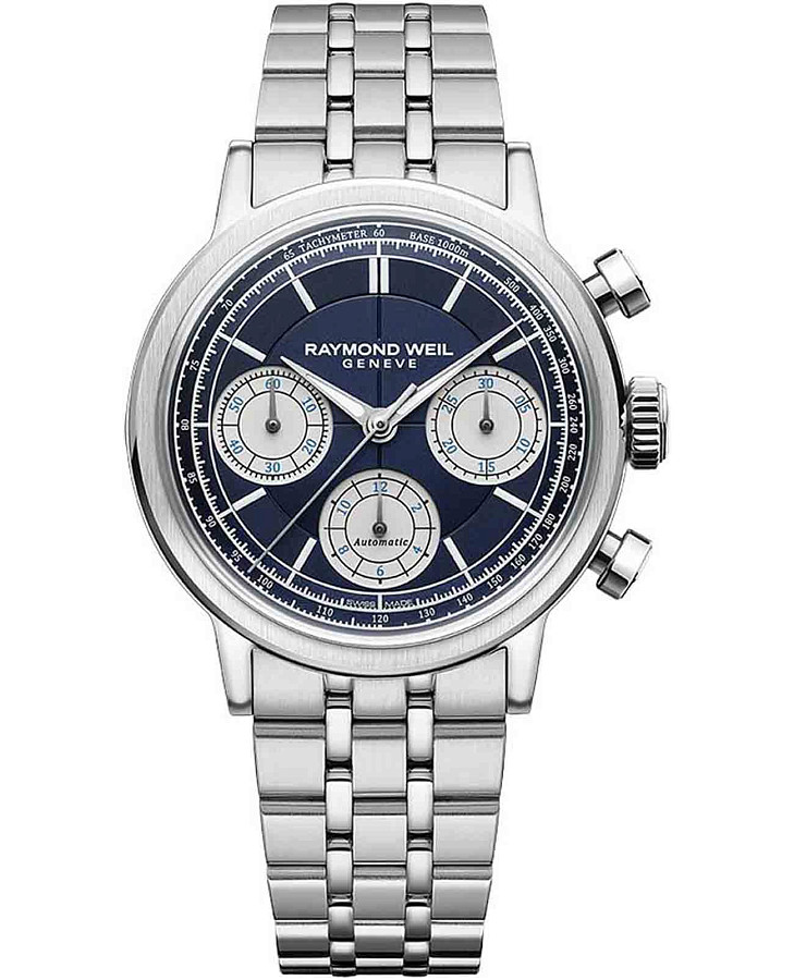 Часы Raymond Weil Millesime Tri-Compax 7765-ST-50651 — мужские, синий