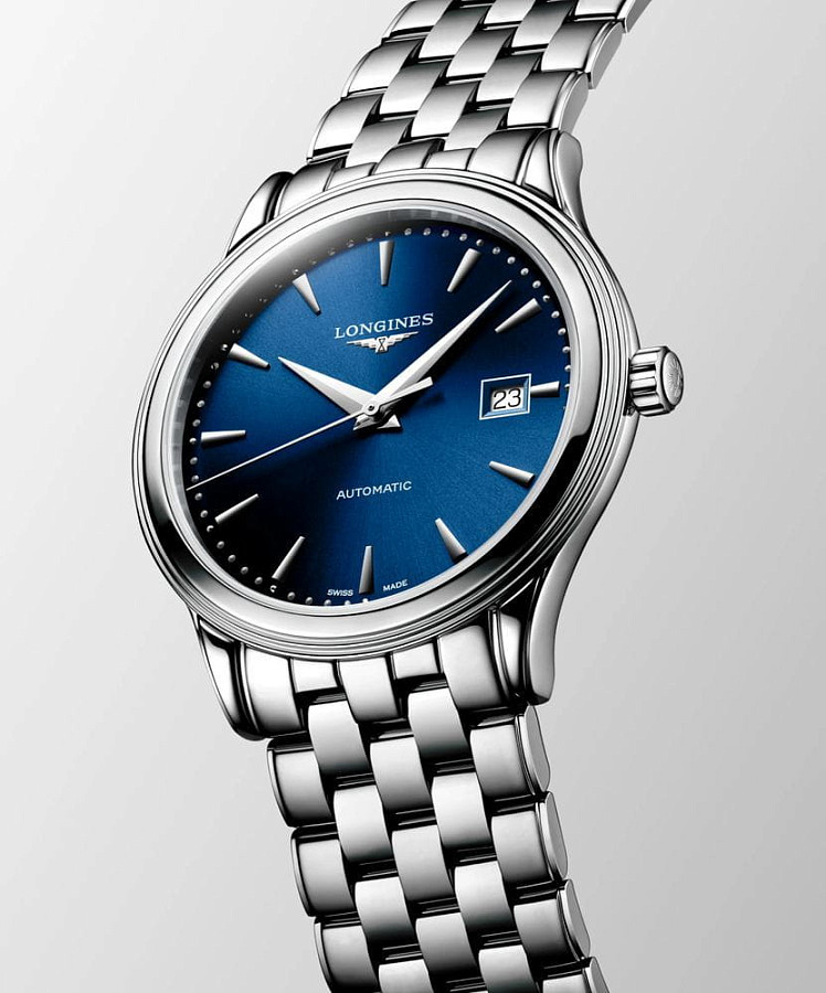 Часы Longines Flagship L4.984.4.98.6 — синий, металл сталь