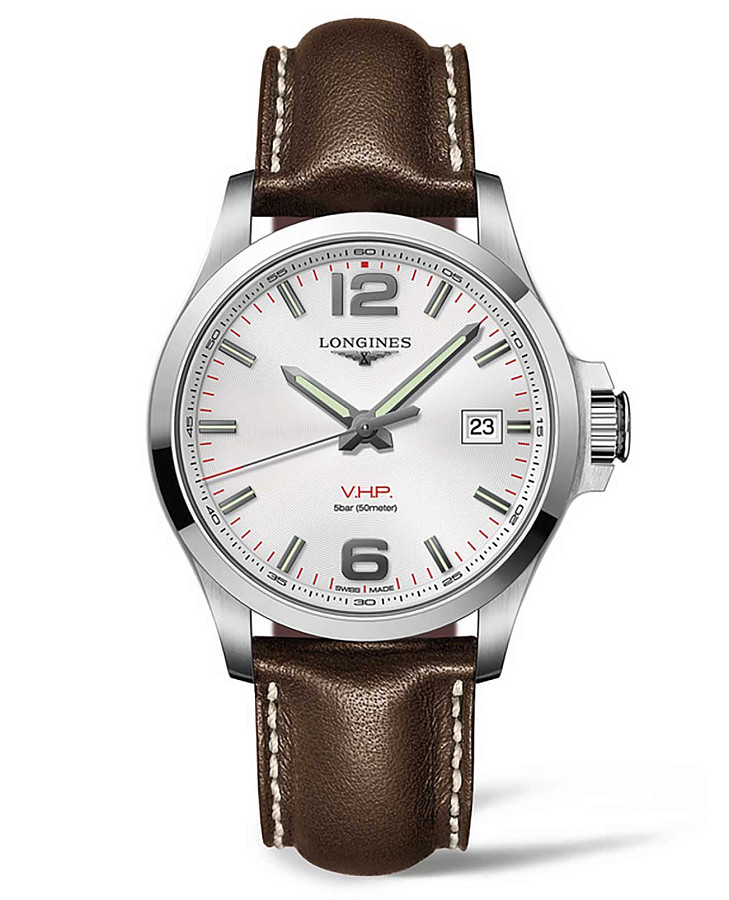 Часы Longines Conquest V.H.P. L3.726.4.76.5 — мужские, серебристый
