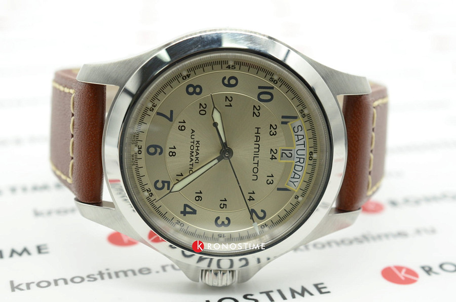 Часы Hamilton Khaki Field King Auto H64455523 — мужские, кожаный