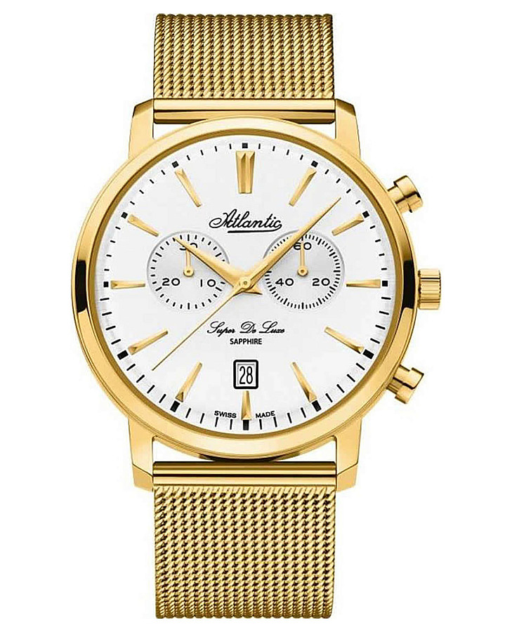 Часы Atlantic Super De Luxe 64456.45.21 — мужские, белый