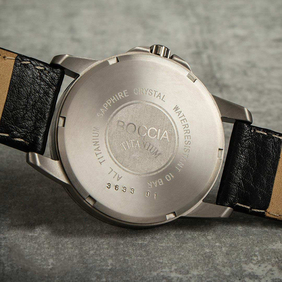 Часы Boccia Titanium 3633-01 — синий, титан