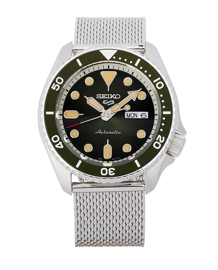 Часы Seiko 5 Sports SRPD75K1 — зеленый, сталь металл