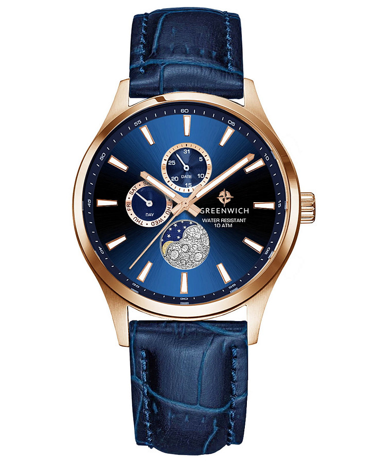 Часы Greenwich Moon Walker GW 058.46.36 — мужские, синий