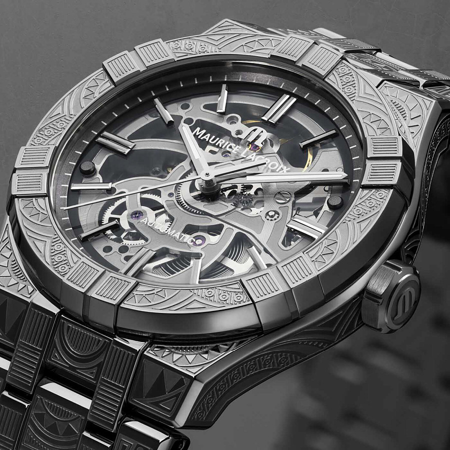 Часы Maurice Lacroix Aikon Urban Tribe Skeleton Limited Edition AI6007-SS009-030-1 — механические, металл сталь