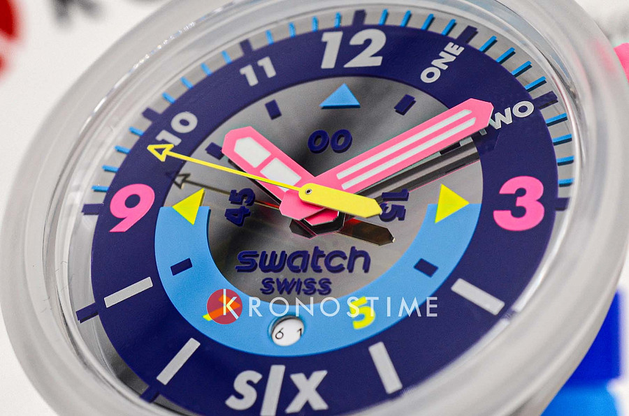 Часы Swatch Neon Hielo SB01K400 — Швейцария, кварцевые