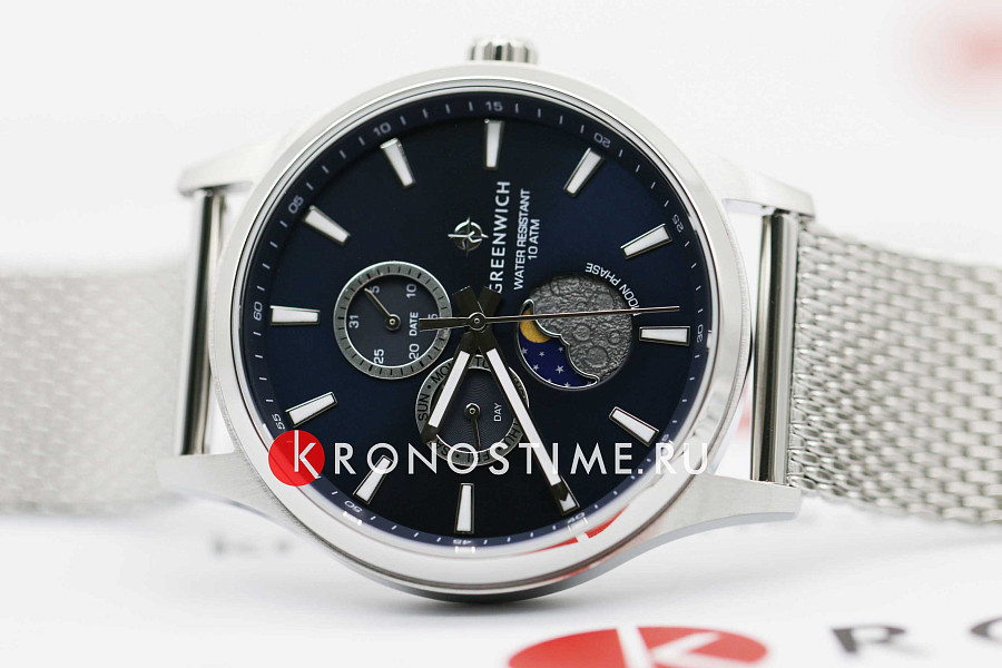 Часы Greenwich Moon Walker GW 058.19.36 — кварцевые, металл сталь