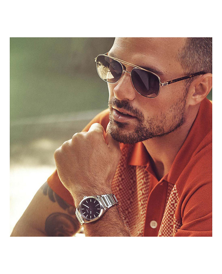 Часы Fossil FB-02 FS5821 — кварцевые, металл сталь