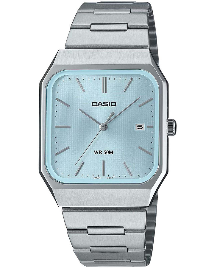 Часы Casio Collection Standard MTP-B185D-2A2 — мужские, голубой