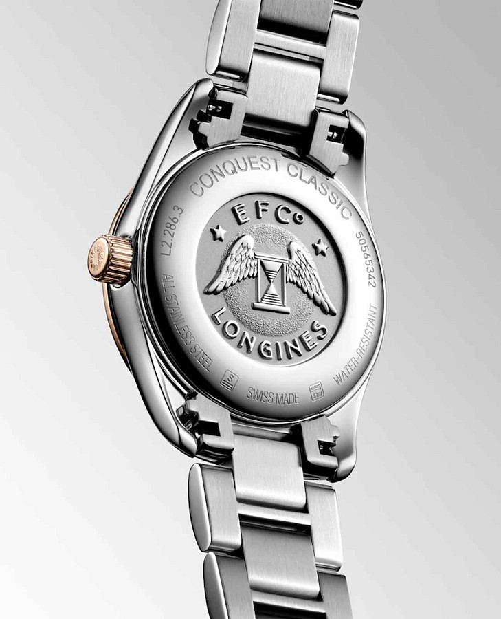 Часы Longines Conquest Classic L2.286.3.92.7 — женские, сталь c pvd покрытием