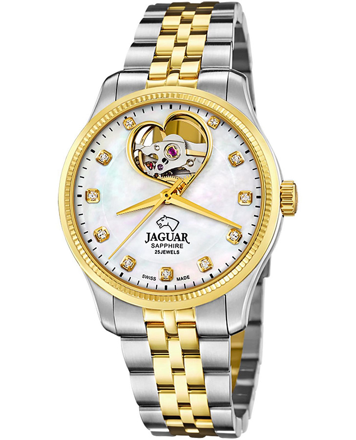 Часы Jaguar Automatic Open Heart J995/1 — женские, перламутровый