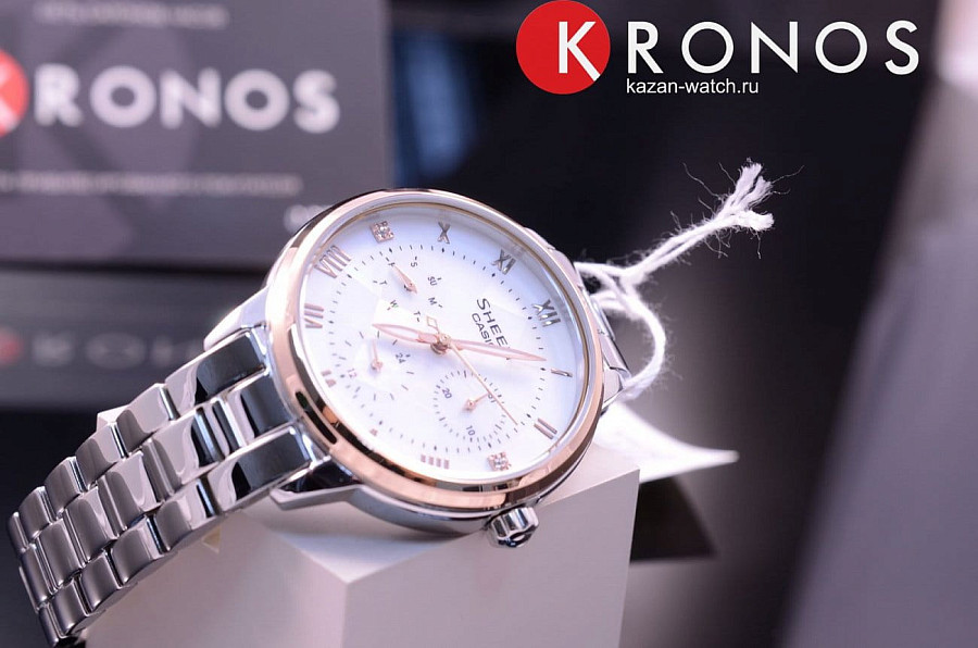 Часы Casio Sheen SHE-3055SG-7A — сталь, Япония