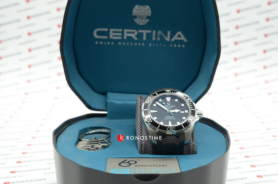 Часы Certina DS Action Diver Powermatic 80 C032.407.17.051.60 — черный, алюминий сталь металл