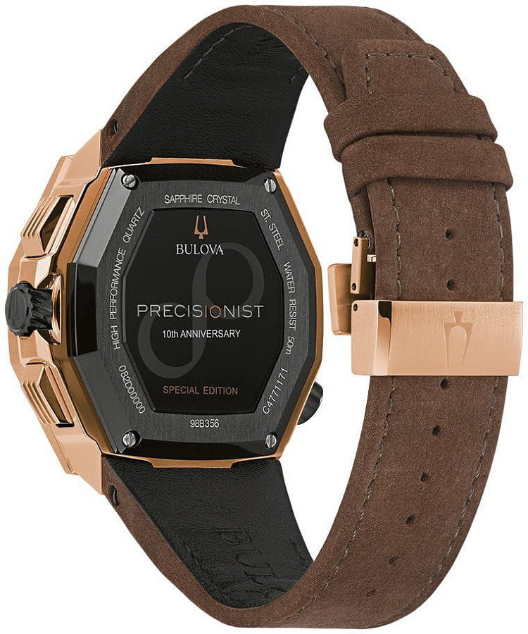 Часы Bulova Precisionist 98B356 — кварцевые, металл сталь