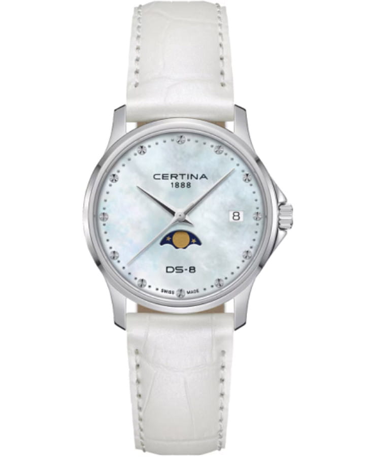 Часы Certina DS-8 Moonphase Lady C045.223.16.131.00 — женские, перламутровый