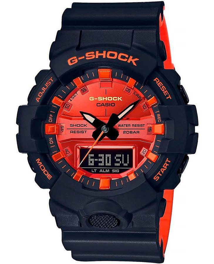 Часы Casio G-Shock GA-800BR-1A — мужские, оранжевый