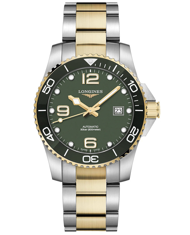 Часы Longines HydroConquest L3.781.3.06.7 — мужские, зеленый