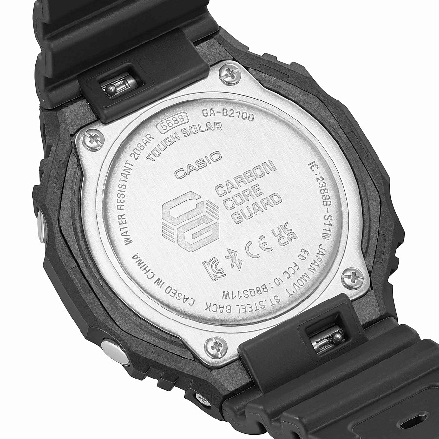 Часы Casio G-Shock GA-B2100-1ADR (GA-B2100-1A) — электронные, пластик карбон