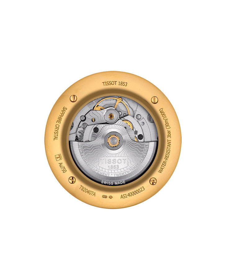 Часы Tissot Vintage Powermatic 80 18K Gold T920.407.16.052.00 — механические, металл золото