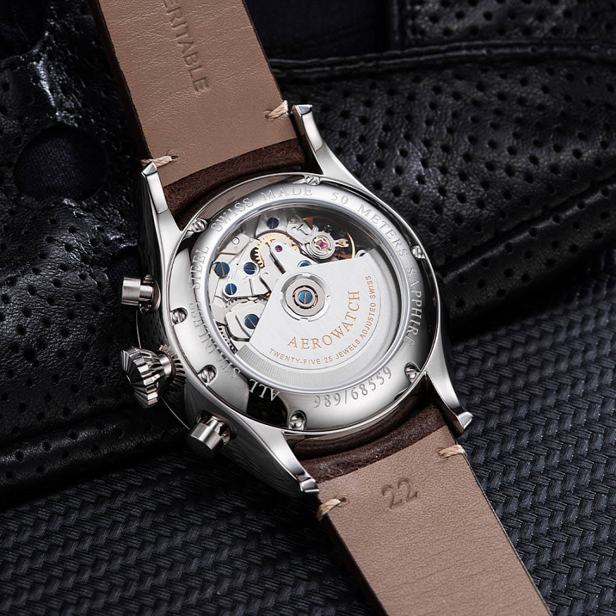 Часы Aerowatch Les Grandes Classiques Pilot 61989 AA05 — кожаный, мужские
