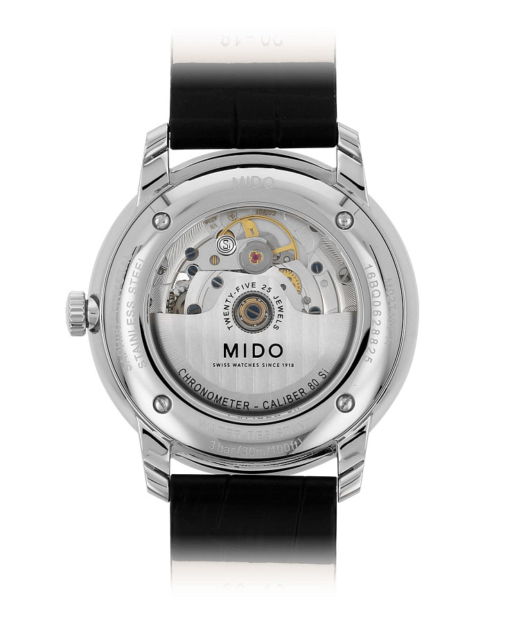 Часы Mido Baroncelli Chronometer Silicon Gent M027.408.16.031.00 — механические, металл сталь
