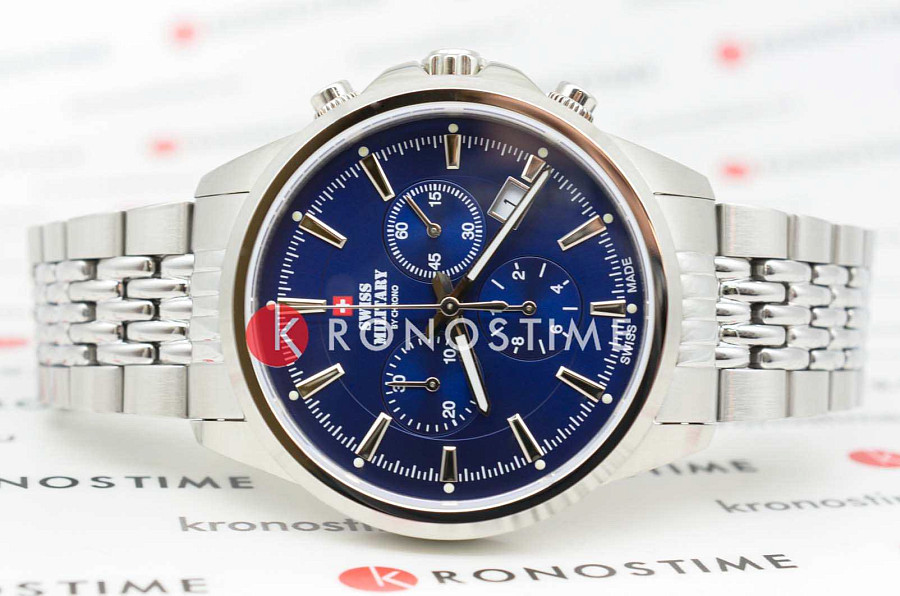 Часы Swiss Military by Chrono Sports Chronograph SM34107.03 — кварцевые, сталь металл