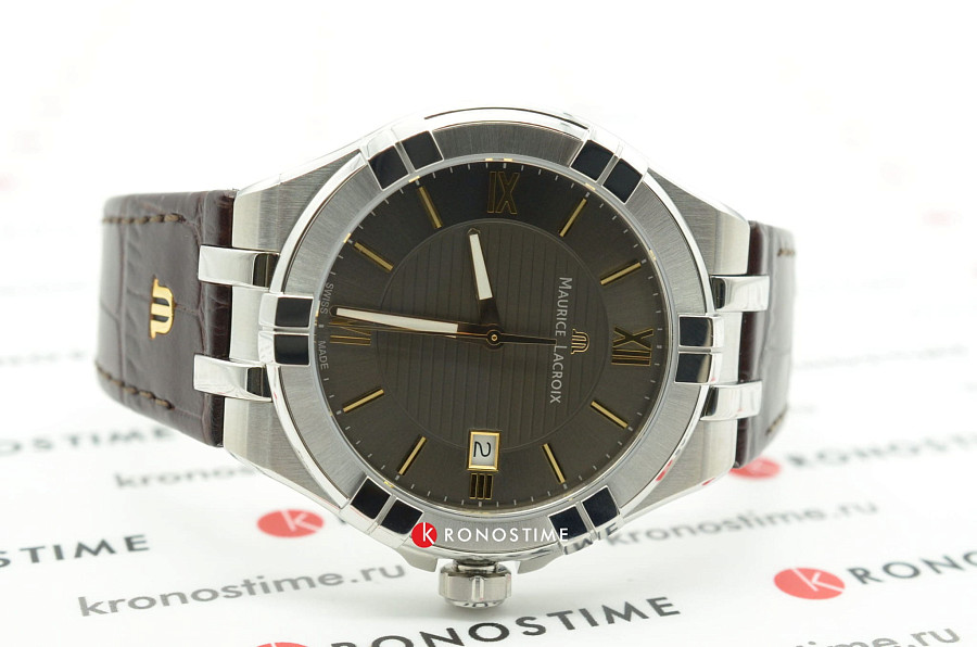 Часы Maurice Lacroix Aikon Date AI1008-SS001-333-1 — кожаный, мужские
