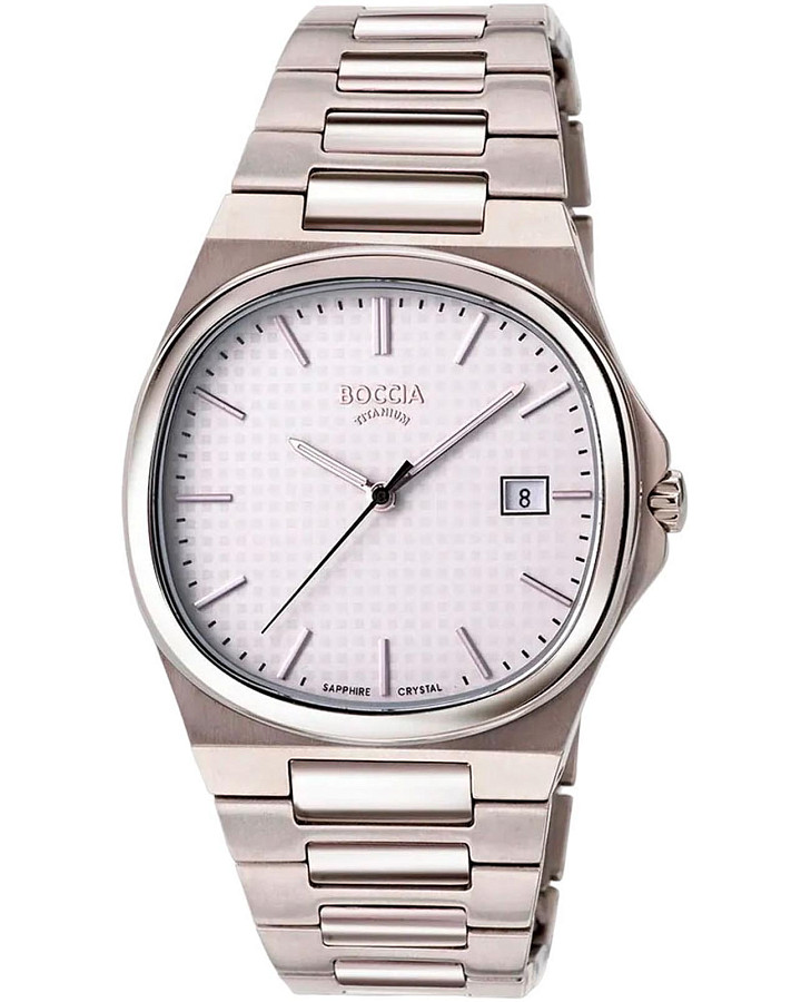 Часы Boccia Titanium Square 3657-01 — мужские, белый