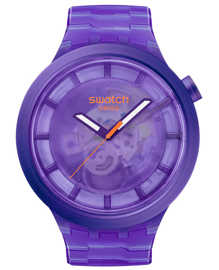 Часы Swatch Big Bold Biosourced Lacquered SB05V103 — мужские, фиолетовый
