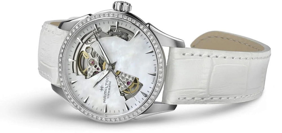 Часы Hamilton Jazzmaster Open Heart Lady Auto H32205890 — кожаный, женские