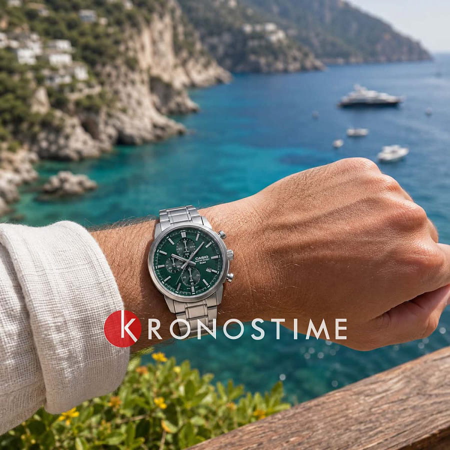 Часы Casio Collection Standard MTP-E510D-3A — нержавеющая сталь, мужские