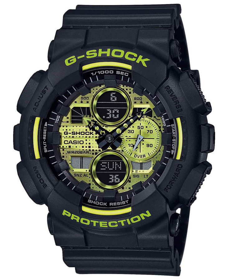 Часы Casio G-Shock GA-140DC-1A — мужские, зеленый
