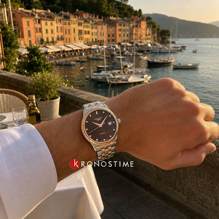 Часы Longines Flagship Classic 40 mm L4.984.3.08.7 — коричневый, сталь металл