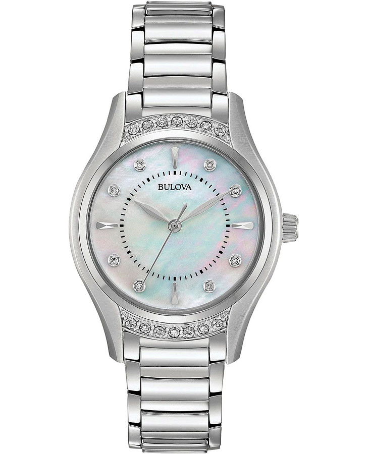 Часы Bulova Diamonds 96R216 — женские, перламутровый