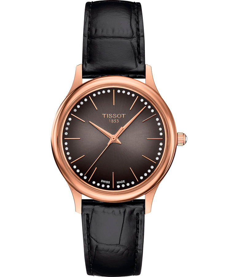 Часы Tissot Excellence Lady 18K Gold T926.210.76.291.00 — женские, коричневый