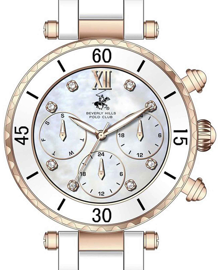 Часы Beverly Hills Polo Club BP3774X.420 — кварцевые, сталь металл керамика