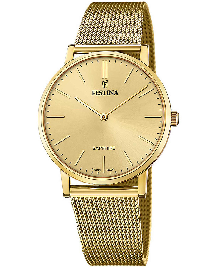 Часы Festina Swiss Made F20022/2 — мужские, шампань