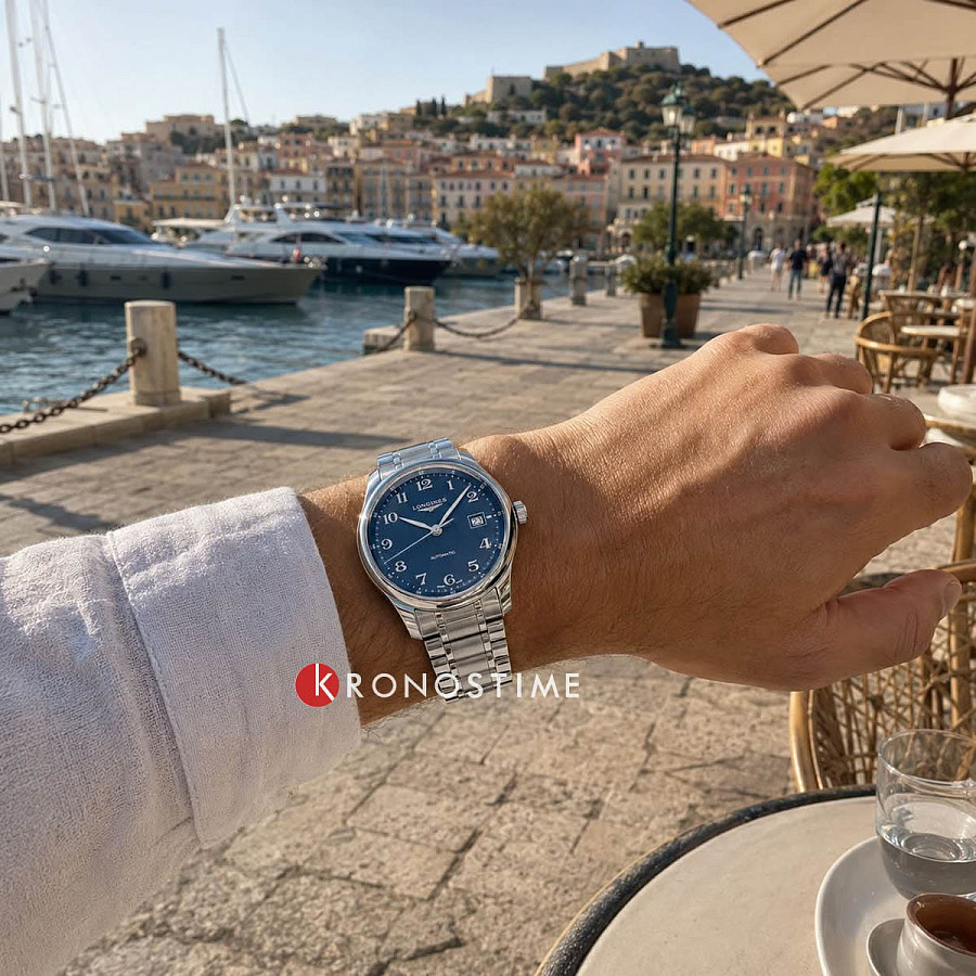 Часы Longines Master Collection L2.950.4.93.6 — синий, металл сталь