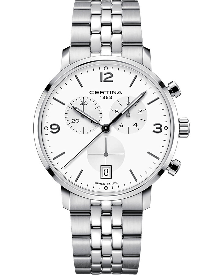 Часы Certina DS Caimano Chronograph C035.417.11.037.00 — мужские, белый