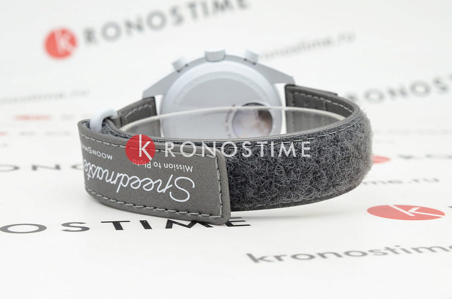 Часы Swatch x Omega Bioceramic Moonswatch Mission to Pluto SO33M101 — нейлон, мужские