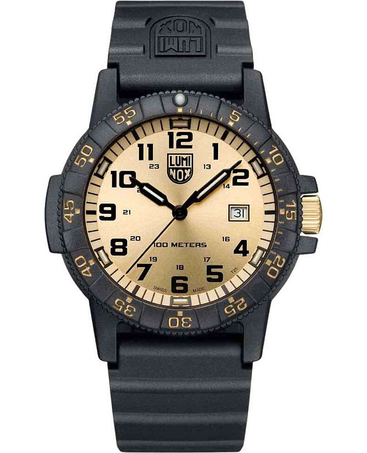 Часы Luminox Leatherback SEA Turtle Giant XS.0325.GP — мужские, шампань