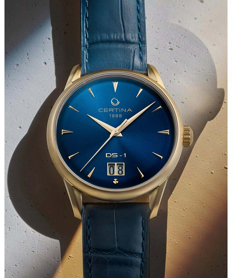 Часы Certina DS-1 Big Date Powermatic 80 C029.426.36.041.00 — синий, механические