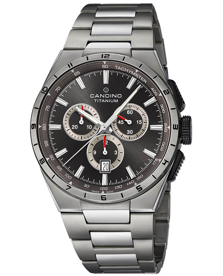 Часы Candino Titanium Chrono C4603/D — мужские, серый
